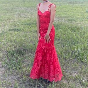 Lulu's Red Strapless Gown for Weddings